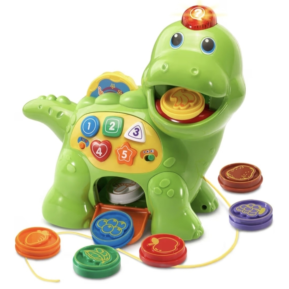 VTech Chomp and Count Dino, Green Baby Toddler Feed Me Dinosaur Learning Toy